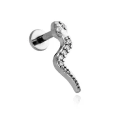 Kolczyk labret srebrny wąż - LGW-040