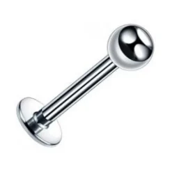 Kolczyk labret z gwintem wewnętrznym - srebrny - LGW-047