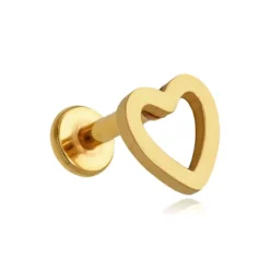 Kolczyk labret złote serce - LGW-042
