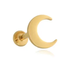 Kolczyk labret złoty księżyc - LGW-005