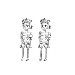 Kolczyki - srebrne urocze szkielety - czaszki - KU-005
