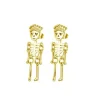 Kolczyki - złote urocze szkielety - czaszki - KU-005