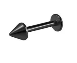 Labret klasyczny stożek czarny - L-005
