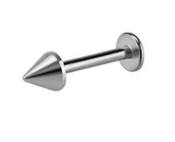 Labret klasyczny stożek srebrny - L-005