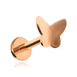 Labret - motylek różowe złoto - LGW-032