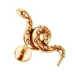 Labret - wąż różowe złoto - LGW-033