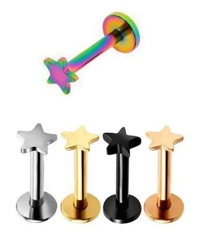 Labret gwiazdka czarny - LGW-003