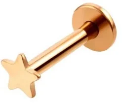 Labret gwiazdka różowe złoto - LGW-003