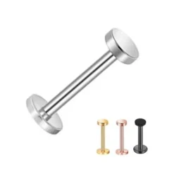 Labret kółko płaskie czarny - LGW-004