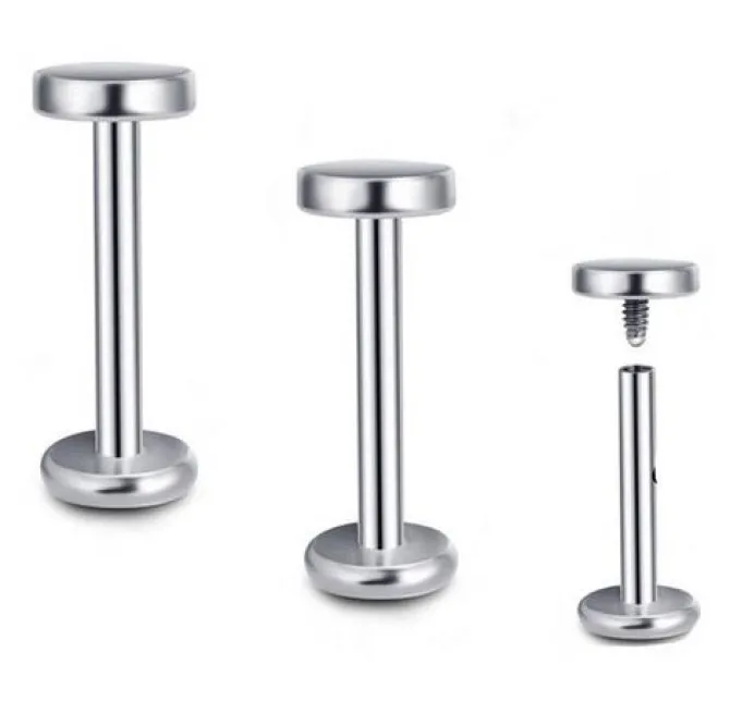 Labret kółko płaskie różowe złoto - LGW-004