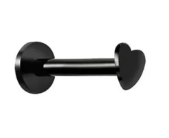 Labret serce czarny - LGW-002