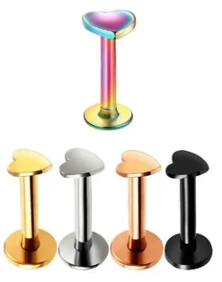 Labret serce srebrny - LGW-002