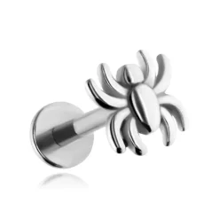 Labret srebrny pająk - LGW-006