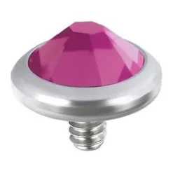 Nakrętka Dermal z ciemno różową cyrkonią - NA-002
