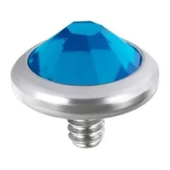 Nakrętka Dermal z niebieską cyrkonią - NA-002