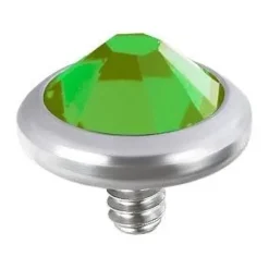 Nakrętka Dermal z zieloną cyrkonią - NA-002