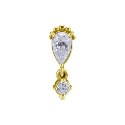 Nakrętka push in - ażurowy z białymi cyrkoniami - CoCr NF - złoty - PI-022