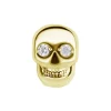 Nakrętka push in - czaszka z białymi cyrkoniami - CoCr NF - złoty - PI-005