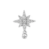 Nakrętka push in - gwiazda z białymi cyrkoniami - CoCr NF - srebrny - PI-023