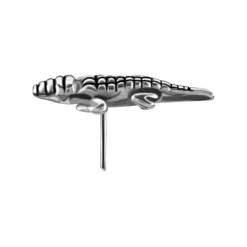 Nakrętka push in - krokodyl - srebrny - PI-032