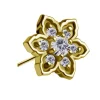 Nakrętka push in - kwiat z białymi cyrkoniami - CoCr NF - złoty - PI-007