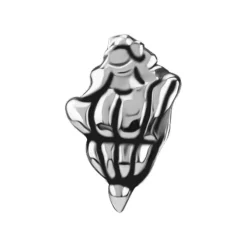 Nakrętka push in - muszelka - srebrna - PI-031