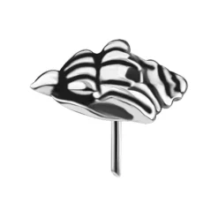 Nakrętka push in - muszelka - srebrna - PI-031