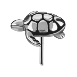 Nakrętka push in - żółw - srebrny - PI-033