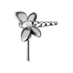 Nakrętka push in - ważka - srebrny - PI-034