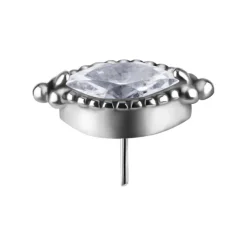 Nakrętka push in - z białą cyrkonią - CoCr NF - srebrny - PI-006