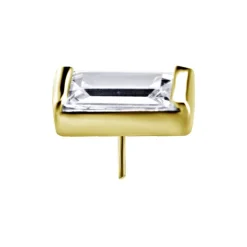 Nakrętka push in - z białą cyrkonią - CoCr NF - złoty - PI-027
