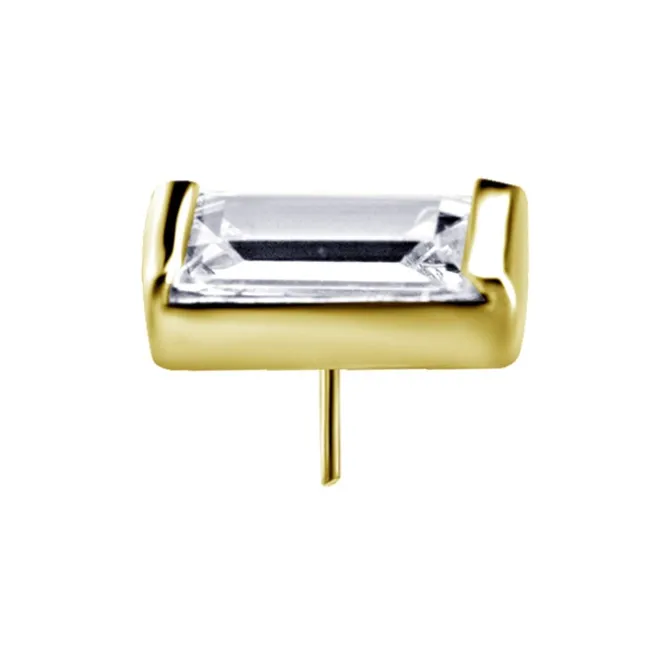 Nakrętka push in - z białą cyrkonią - CoCr NF - złoty - PI-027