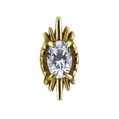 Nakrętka push in z białą cyrkonią - złota - PI-062