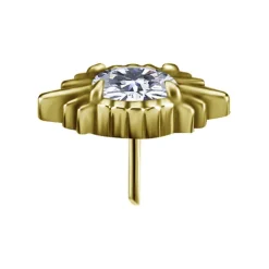Nakrętka push in z białą cyrkonią - złota - PI-062