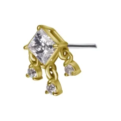 Nakrętka złoto 18K - z białymi cyrkoniami - GD18K-070