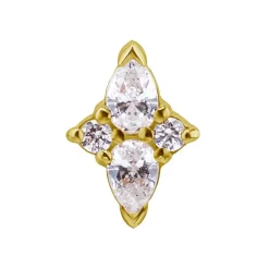 Nakrętka złoto 18K ozdobna z białymi cyrkoniami - GD18K-046