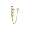Nakrętka złoto 18K ozdobna z białymi cyrkoniami i łańcuszkiem - GD18K-049