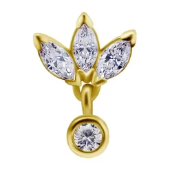 Nakrętka złoto 18K ozdobna z białymi cyrkoniami - GD18K-042
