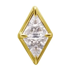 Nakrętka złoto 18K ozdobna z białą cyrkonią - GD18K-044