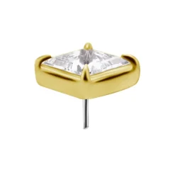 Nakrętka złoto 18K ozdobna z białą cyrkonią - GD18K-044
