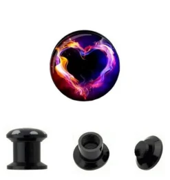 Plug akrylowy odkręcany - SERCE - PT-096