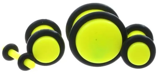 Plug akrylowy z oringiem żółty - PT-006