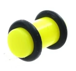 Plug akrylowy z oringiem żółty - PT-006