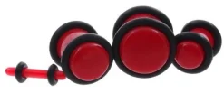 Plug akrylowy z oringiem czerwony - PT-006
