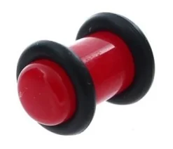 Plug akrylowy z oringiem czerwony - PT-006