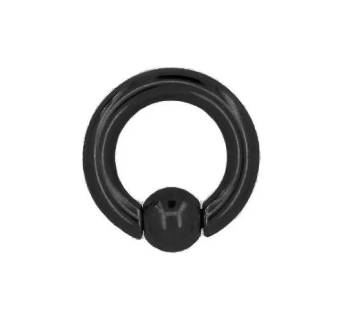 Plug ciężarek czarne kółko z kulką BCR - PT-027