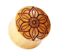 Plug drewniany - kwiat - ORGANIC - PT-091