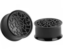 Plug ozdobny ażurowy czarny - PT-015