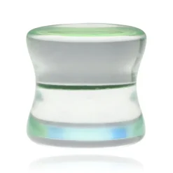 Plug szklany siodłowy - zielony opalizujący - PT-078