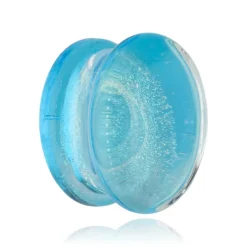 Plug szklany siodłowy owalny kosmiczny kolorowy - PT-097